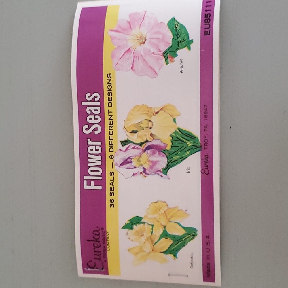 Vintage 1960s Flower Seals by Eureka